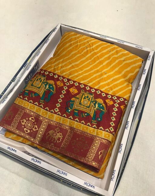 Kgm Non Catalogue Bandhani Patola Hathiless Silk Designer Saree Catalogue